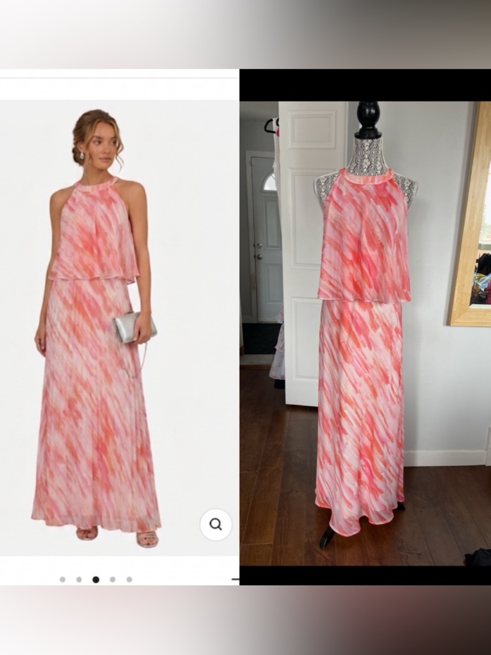 New Cartise Made in Canada Tiered Halter Blouson Maxi Dress. Size 12